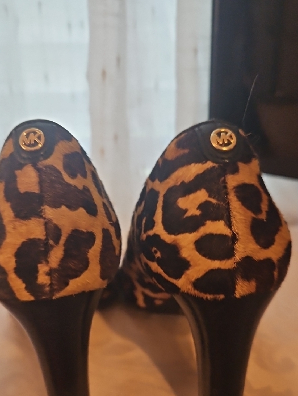 Michael Kors Leopard-Print Pointed Toe Pumps - Tan/Black - Picture 4 of 5